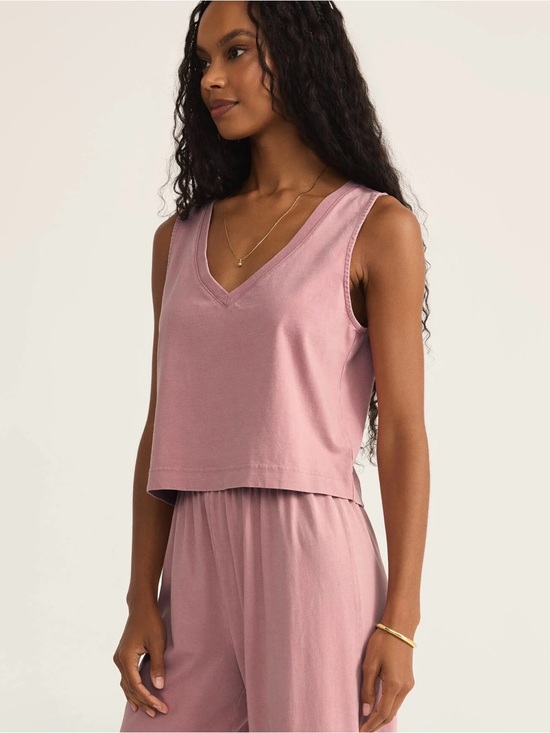 Z Supply Tops - Z Supply | Sloane Cotton Nersey Vneck Tank in Pink Smoke | Size S